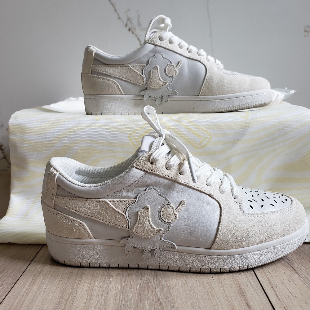Scoops Sneakers Mens 5.5 White Cream Vanilla Beans Leather Low Top Shoes